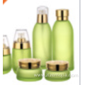 Frosted green cosmetic glass bottle set in stock